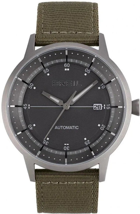 Breil Six.3.Nine TW1990 Men's Automatic Watch - Grey Dial, Khaki Fabric Strap