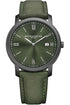 Baume & Mercier Classima MOA10766 Orologio al quarzo da uomo - Cassa in acciaio ADLC sabbiato 42 mm, quadrante verde opalino, cinturino in tessuto verde