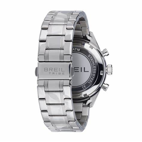 Breil Jato EW0656 Men's Chronograph Watch - 42mm Black Sunray Dial, Stainless Steel Bracelet