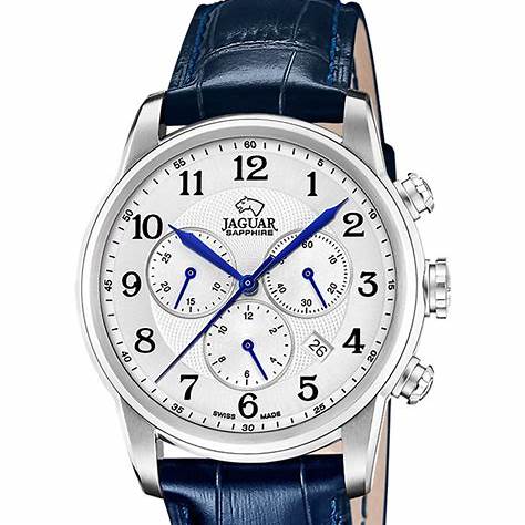 Jaguar J968/4 Men's Acamar Chronograph Watch - Stainless Steel Case, Blue Leather Strap