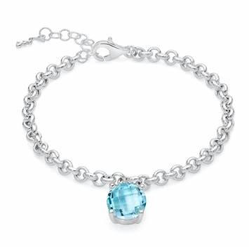 Miluna BRD914 - Bracciale in argento sterling con gemme di topazio blu