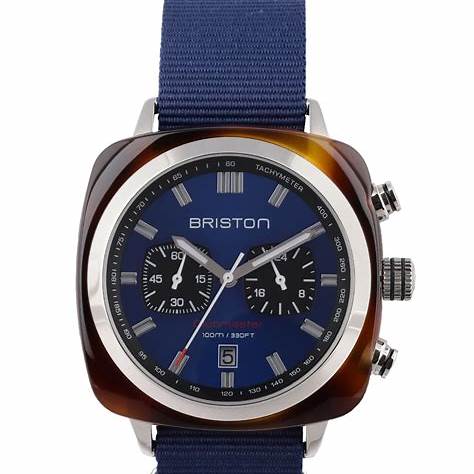 Briston Clubmaster Sport Chronograph 42mm Navy Blue Dial Watch 17342-SA-TS-9-NNB