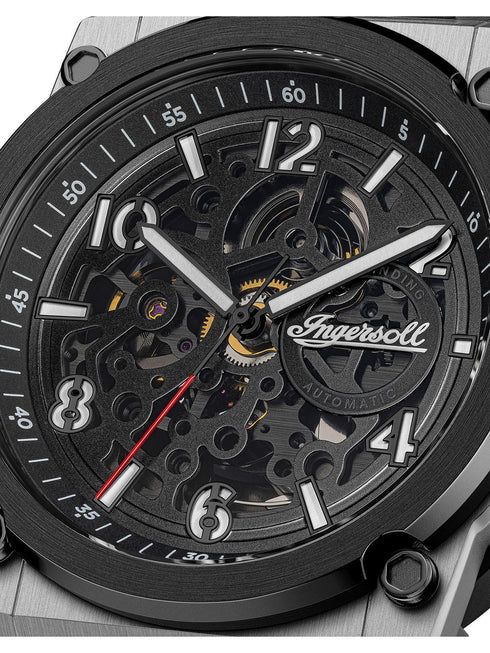 Ingersoll Anvil I16601 Orologio automatico da uomo - Acciaio inossidabile, quadrante scheletrato