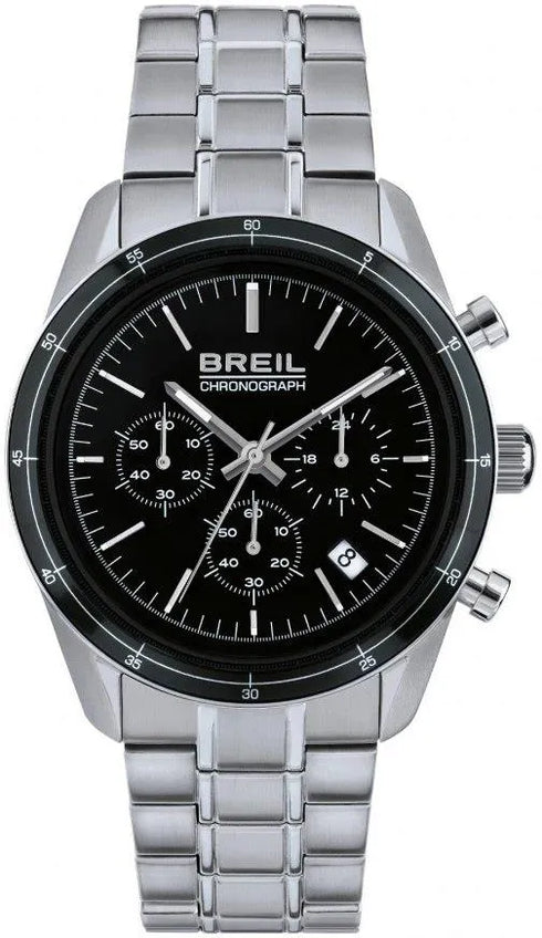 Breil Release TW1897 Men's Chronograph Watch - Black Dial, Stainless Steel Bracelet