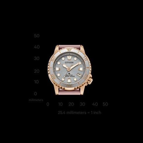 Citizen Promaster EO2023-00A Women's 200M Diver Watch – Rose Gold, Eco-Drive, Pink Strap