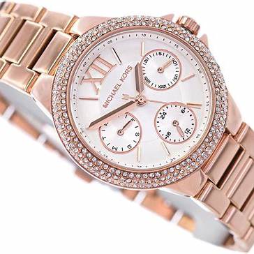 Michael Kors MK6845 Orologio multifunzione da donna Camille in tonalità oro rosa con inserti in cristallo