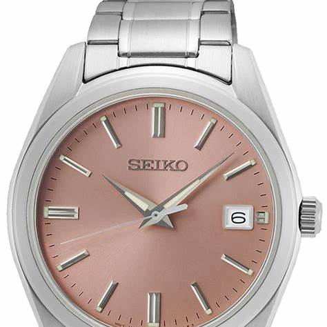 Seiko SUR523P1 Men's Quartz Watch - 40.2mm Stainless Steel, Salmon Dial