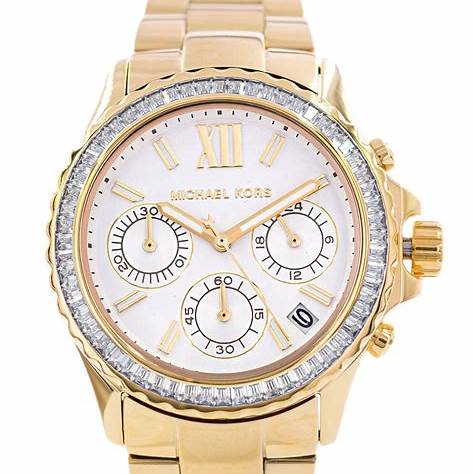 Michael Kors MK7212 Women's Everest Gold-Tone Chronograph Watch with Crystal Accents