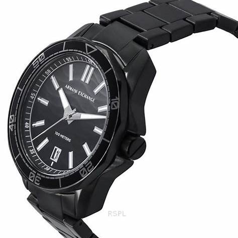 Reloj de cuarzo para hombre Armani Exchange AX1952 - Acero inoxidable negro, esfera gris