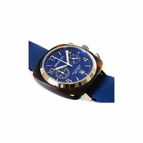 Briston Clubmaster Classic Chronograph 40mm Navy Blue Dial Watch 15140.SA.T.9.NNB