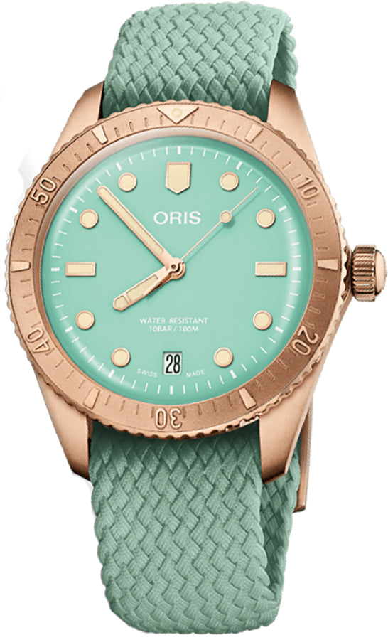Oris Divers Sixty-Five 733777131570731903BR - Cassa in bronzo, quadrante verde, 38mm