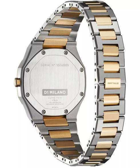 D1 Milano D1-UTBL34 Ultraflache Armbanduhr - 30mm Bicolor Stahl, Saphirglas