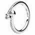 Anello Pandora 191023CZ Due cuori scintillanti - Argento con zirconia cubica, misura 56