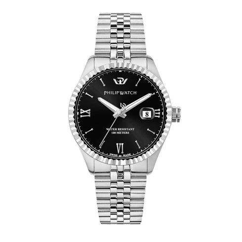 Philip Watch Caribe R8253597058 Orologio da uomo - Bracciale in acciaio, quadrante nero