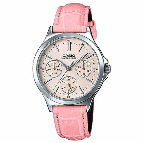 Casio Collection Mod. Lady Casio LTP-V300L-4AUDF Women's Watch - Pink Dial, Pink Leather Strap