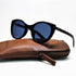 Ermenegildo Zegna Couture ZC0009 01V50 Occhiali da sole unisex - Montatura in acetato nero, lenti polarizzate blu, 50mm