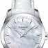 Tissot Couturier Secret Date Women's Watch - Mother-of-Pearl Dial, Stainless Steel Case, White Leather Strap