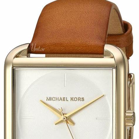 Michael Kors Lake MK2584 Women's Watch - Gold-Tone, White Dial, Brown Leather Strap