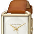 Michael Kors Lake MK2584 Women's Watch - Gold-Tone, White Dial, Brown Leather Strap