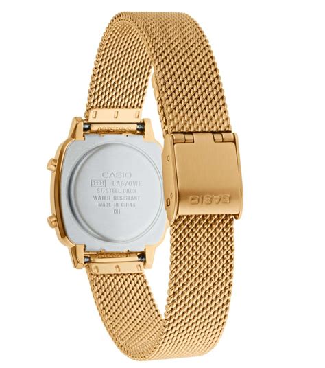 Orologio digitale da donna Casio LA670WEMY-9EF - Tono oro, cinturino a rete