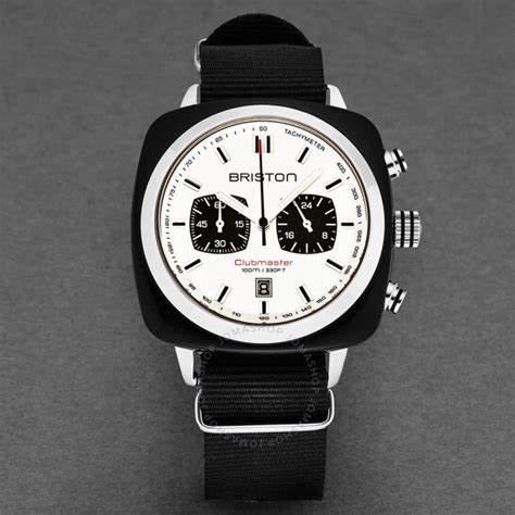 Reloj Briston Clubmaster Sport Chronograph 42mm Esfera Blanca 17142-SA-BS-2-NB