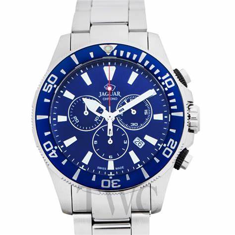 Jaguar Men's Swiss Quartz Chronograph Watch - Model J861/2, Stainless Steel Case, Blue Dial, Sapphire Crystal