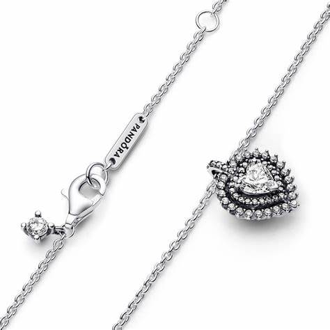 PANDORAPandora Sparkling Heart Halo Pendant Necklace 393099C01 - 45 - Sterling Silver, Cubic ZirconiaBIJOUXEcecile