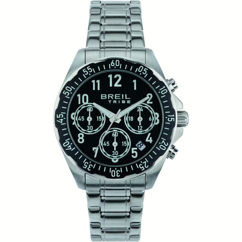 Breil Grow Up EW0718 Men's Chronograph Watch - Black Dial, Stainless Steel Bracelet