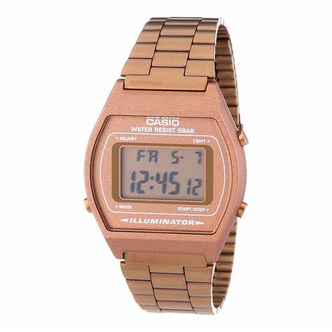 Casio B640WC-5AEF Unisex Digital Watch - Rose Gold Stainless Steel