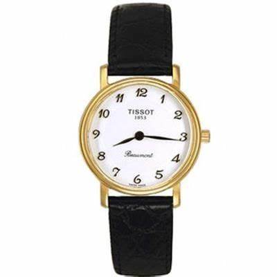 Tissot TIS-800-1-1 Orologio da uomo - Quadrante nero, cassa in acciaio, cinturino in pelle nera