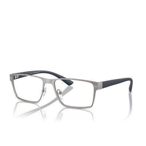 Emporio Armani EA1157 3003 B 55 Occhiali da vista da uomo - Montatura in metallo opaco, lenti chiare