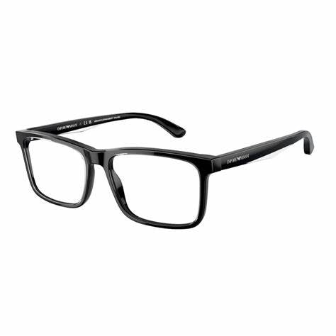 EMPORIO ARMANIEmporio Armani EA3227 6051 56 Men's Eyeglasses - Shiny Black Frame, Clear LensesEYEWEAREcecile