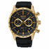 Seiko Chronograph SSB446P1 Quartz Men's Watch - Black Dial, Gold-Tone Case, Silicone Strap