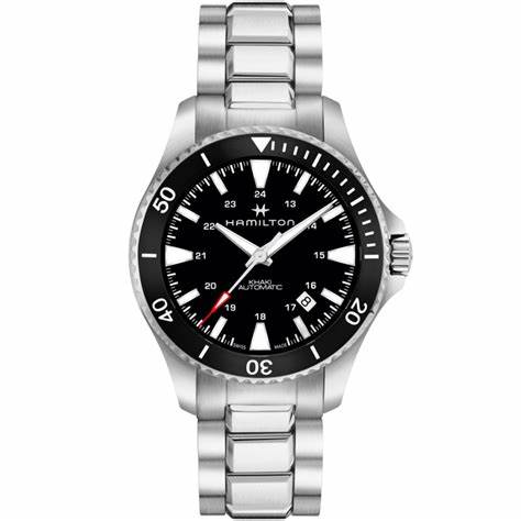 Hamilton Khaki Navy Scuba Auto H82335131 - 40mm Edelstahl, schwarzes Zifferblatt