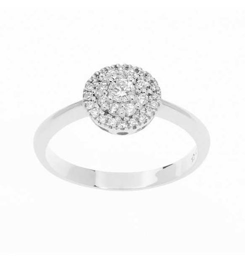 Comete Gioielli ANB2581 Lilibeth Weißgold Diamant-Pflaster-Ring - 0,26 ct