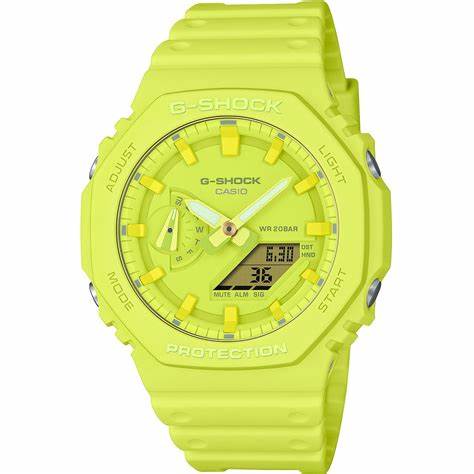 Reloj analógico-digital para hombre Casio G-Shock GA-2100-9A9ER - Correa de resina amarilla, esfera amarilla