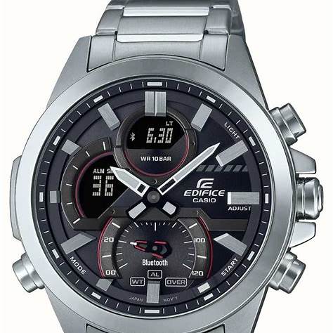 Casio Edifice ECB-30D-1AEF Men's Watch - Black Dial, Stainless Steel Band