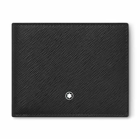 Montblanc Sartorial 130315 Portafoglio da uomo - Pelle saffiano nera, 6 scomparti per carte di credito