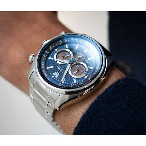Citizen CA4560-81L Reloj cronógrafo Eco-Drive para hombre - Acero inoxidable, esfera azul