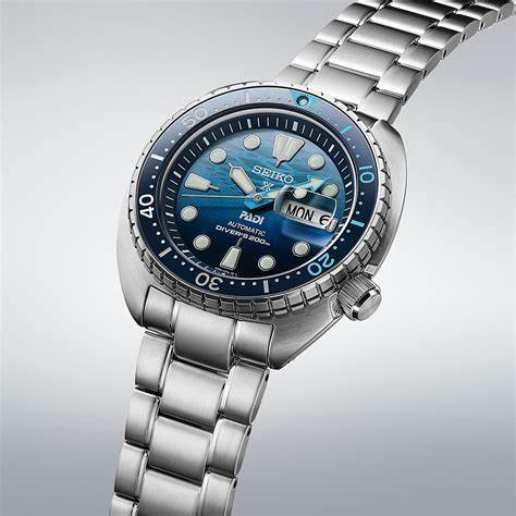 Seiko Prospex SRPK01K1 PADI Special Edition Automatik Herrenuhr - Blaues Zifferblatt, Edelstahlarmband