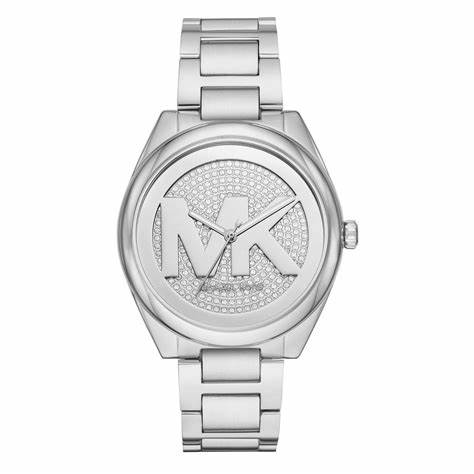 Michael Kors Janelle MK7311 Women's Watch - Silver-Tone, Crystal Logo Dial