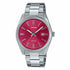 Casio MTP-1302PD-4AVEF Herren Analog Uhr - Edelstahlarmband, Rotes Zifferblatt