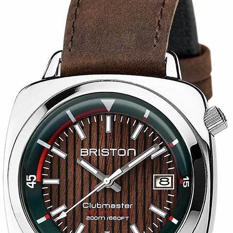 Reloj Automático Briston Clubmaster Diver 42mm Esfera Marrón Correa de Cuero Marrón 18642.PS.D.10W.LVC