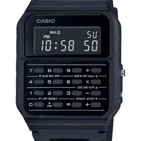 Casio CA-53WB-1BEF Unisex Calculator Watch - Black Resin Strap