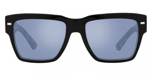 Dolce & Gabbana DG4431 34031U 55 Gafas de sol cuadradas unisex - montura Habana negro sobre gris, lentes espejadas azul claro