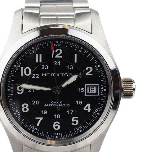 Hamilton Khaki Field Automatic H70455133 - Acciaio inossidabile 38 mm, quadrante nero, bracciale in acciaio inossidabile