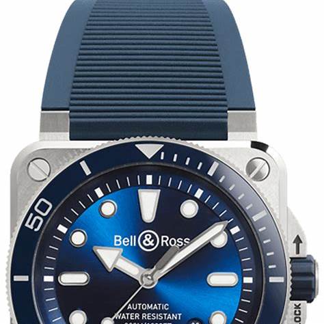 Bell & Ross BR 03-92 Diver Blue Orologio automatico da uomo BR03A-D-BLU-ST/SRB - Quadrante blu, cassa in acciaio, cinturino in gomma blu