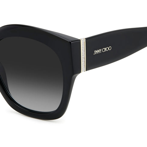 Jimmy Choo LEELA/S 807/9O Occhiali da sole da donna - 55 mm, montatura nera con lenti sfumate grigie