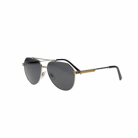Dolce & Gabbana DG2288 1313/87 Men's Sunglasses - Silver/Gold Frame, Dark Gray Lenses