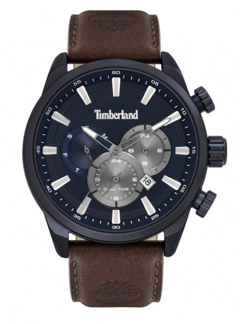 TIMBERLANDTimberland Millway TBL16002JLABL/03 Men's 47mm Blue Dial Quartz Watch, Brown Leather StrapWATCHESEcecile